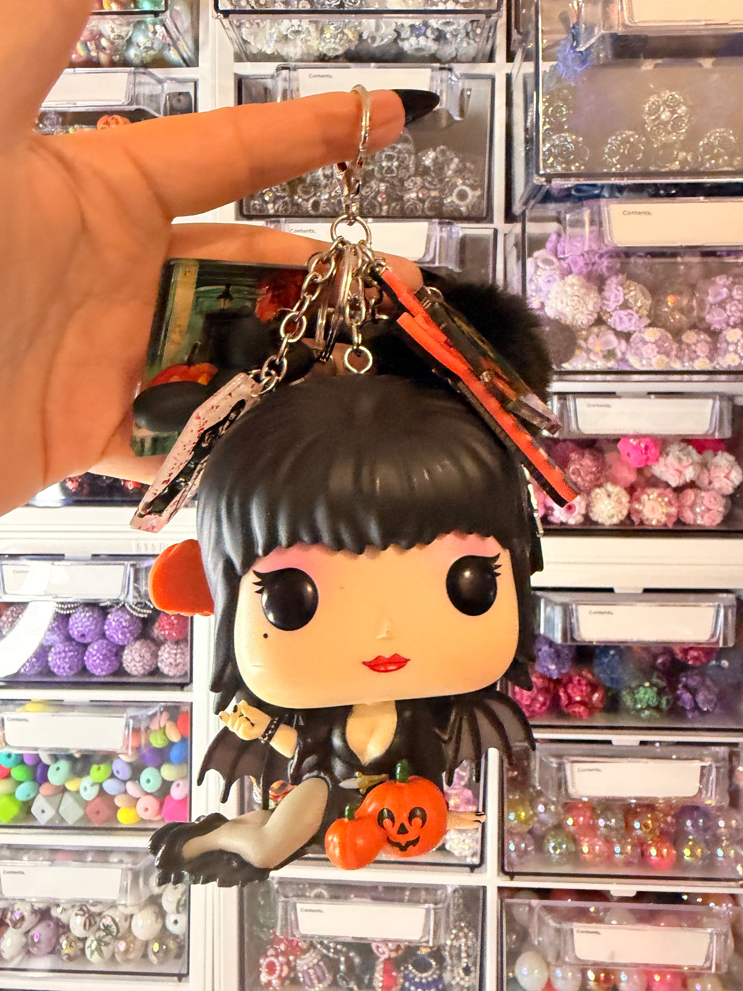 Pumpkin Elvira bag charm