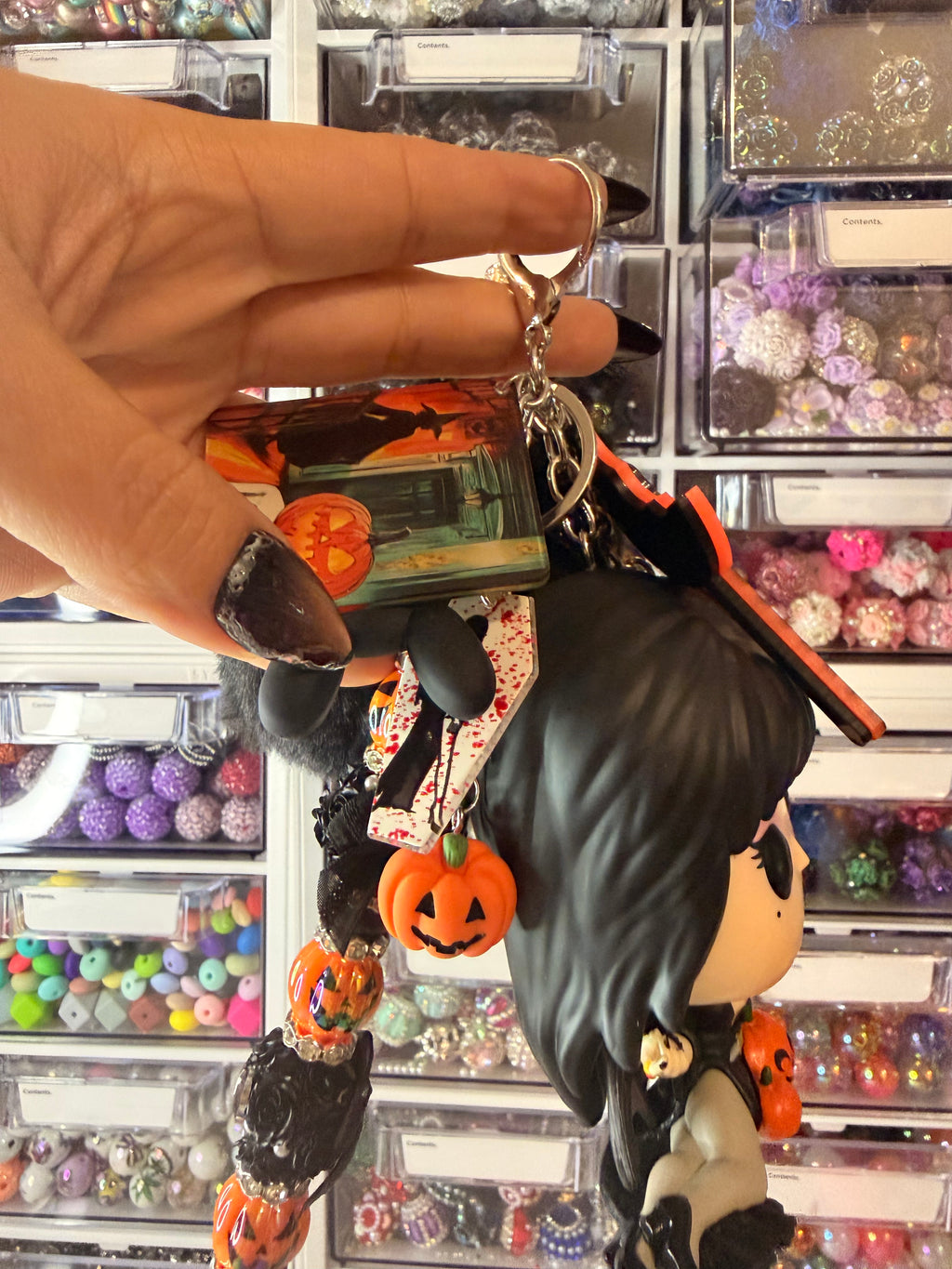 Pumpkin Elvira bag charm