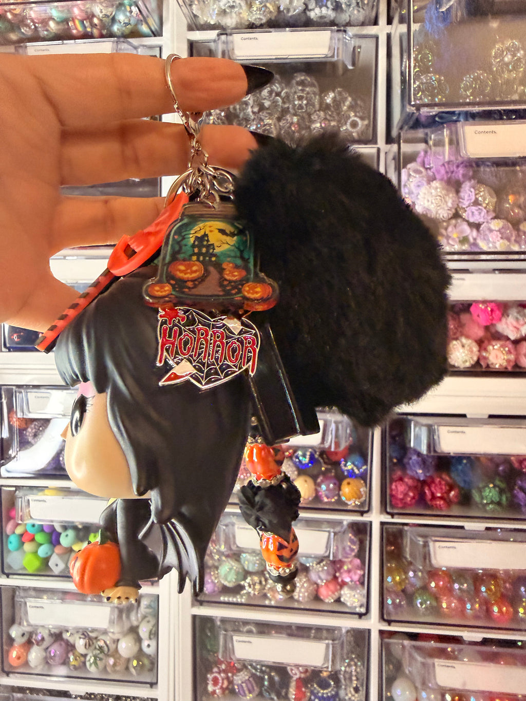 Pumpkin Elvira bag charm